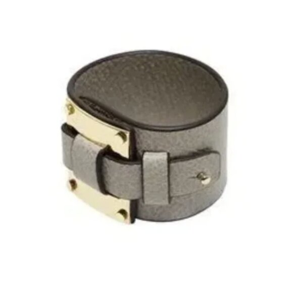India Hicks Lady P Cuff in taupe leather. - Picture 3 of 3